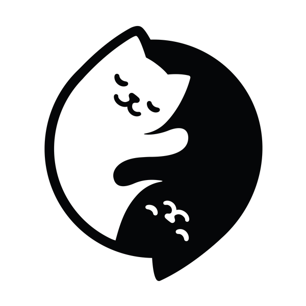 Yin Yang Cats Represent Balanced Light Quotient